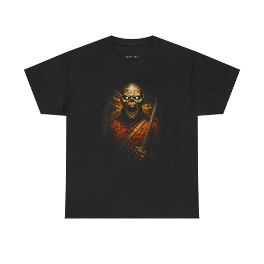 Horror Skeleton Warrior T-Shirt — Creepy Skeleton with Sword Graphic Tee