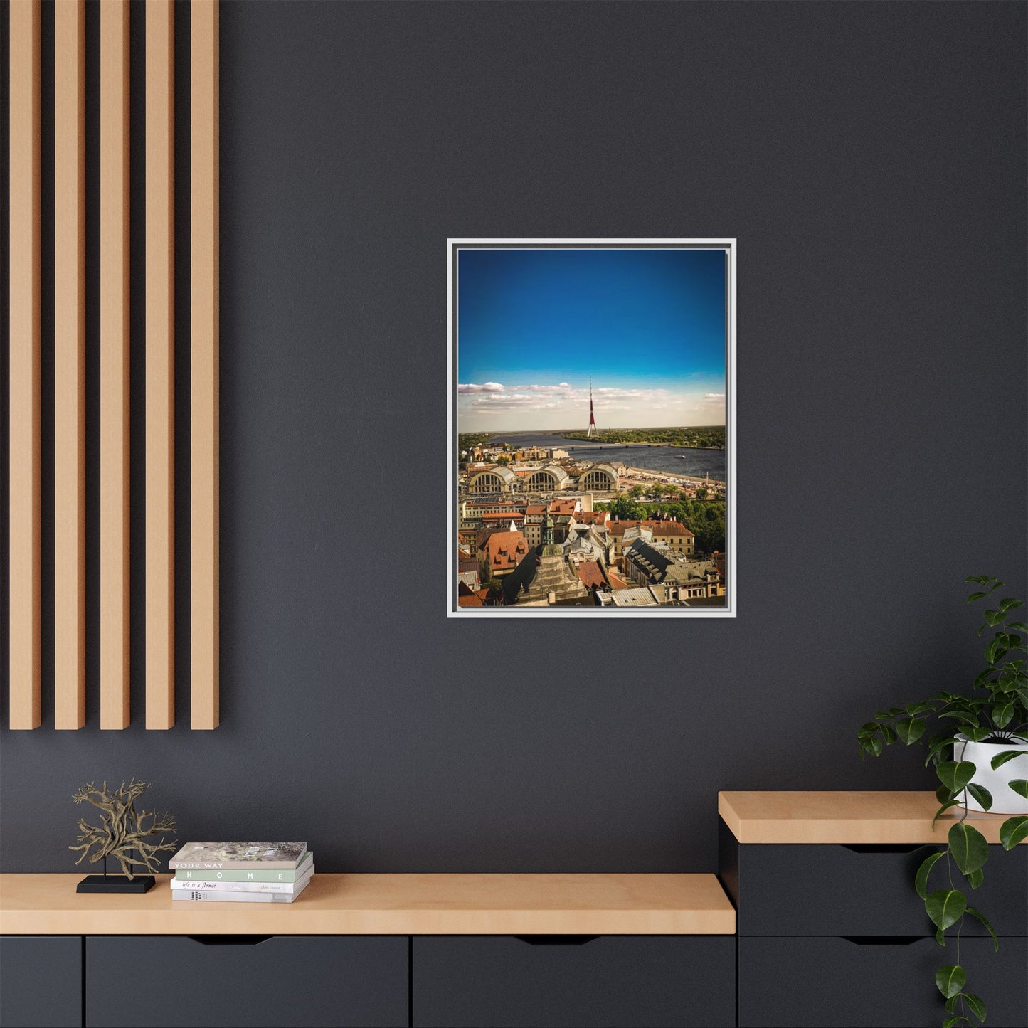 Riga TV Tower Matte Canvas, Framed (Multi-color)