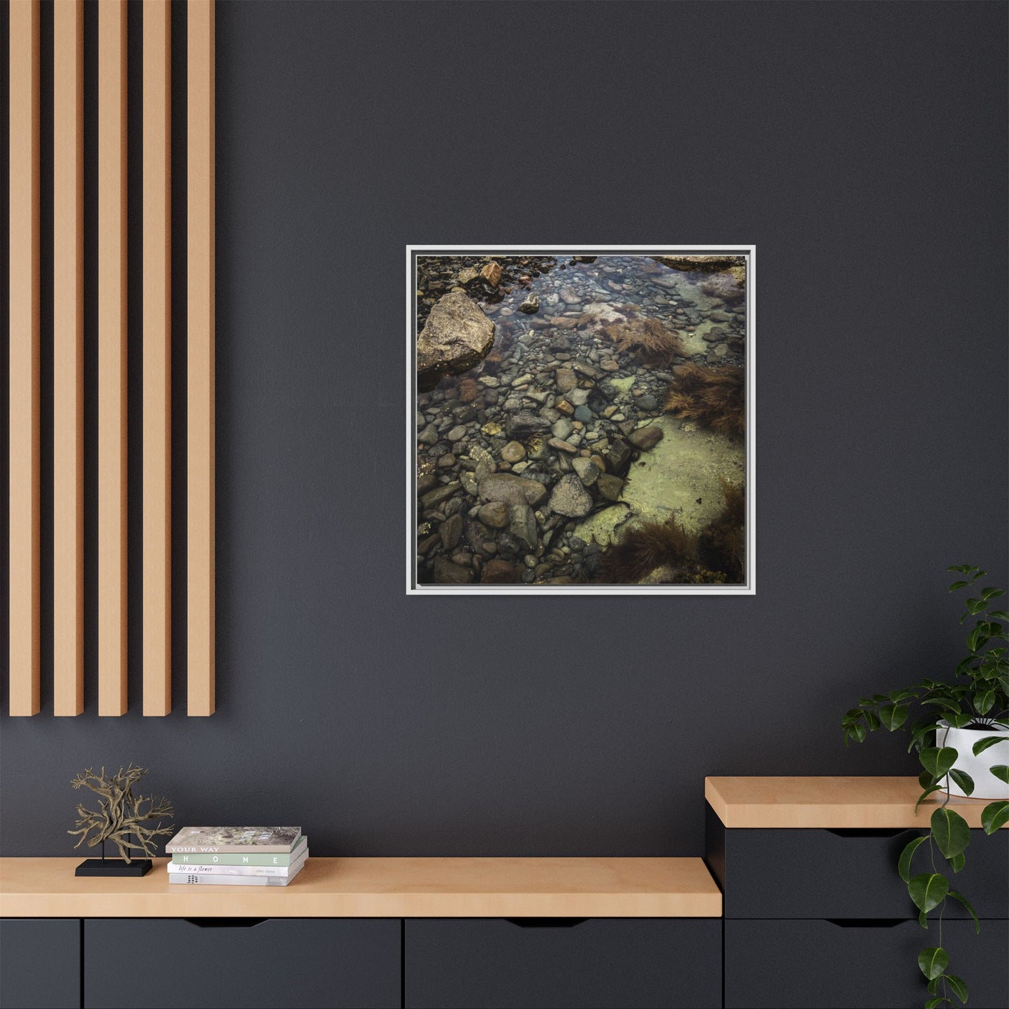 Rocks Matte Canvas, Framed (Multi-color)