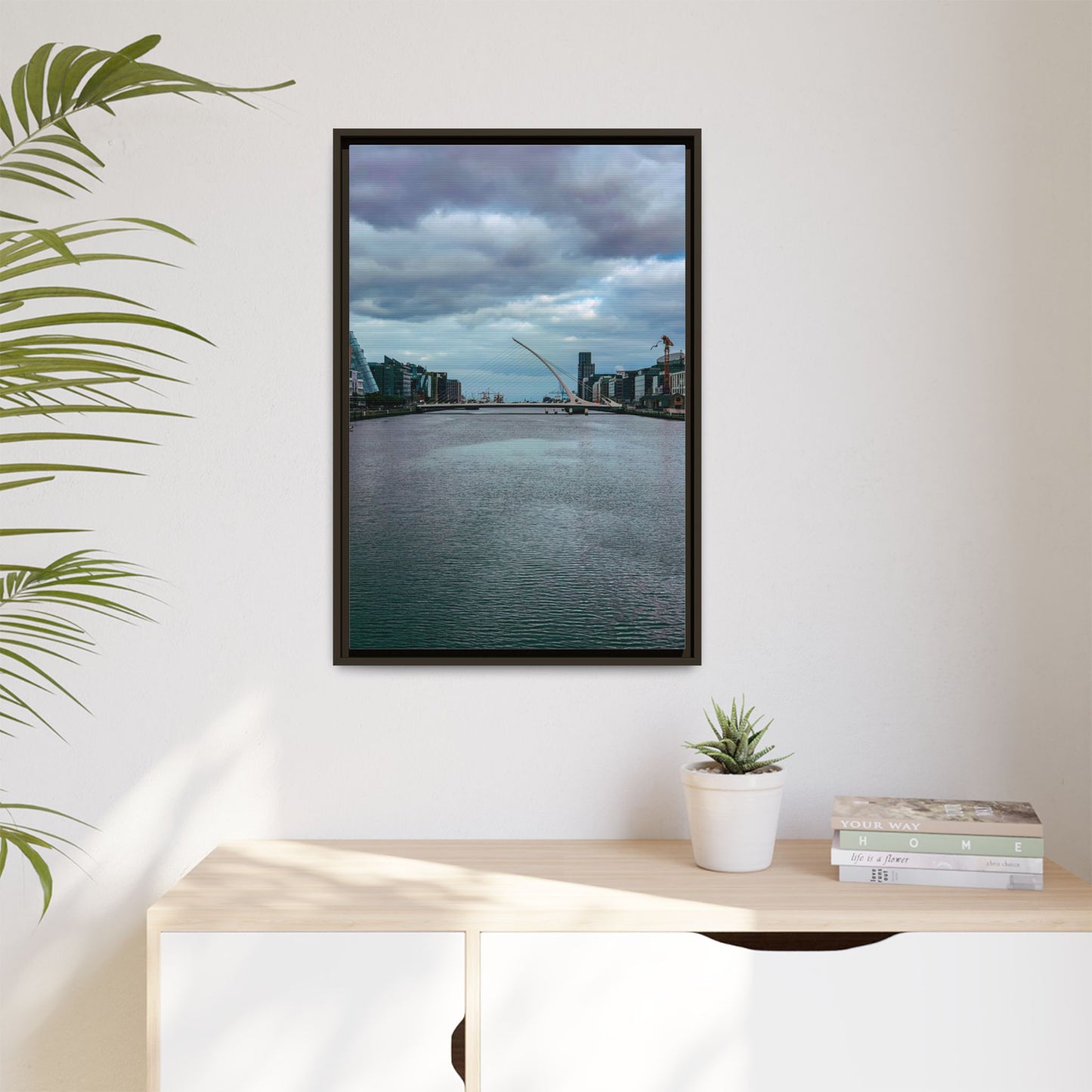 Samuel Beckett Bridge Matte Canvas, Framed (Multi-color)