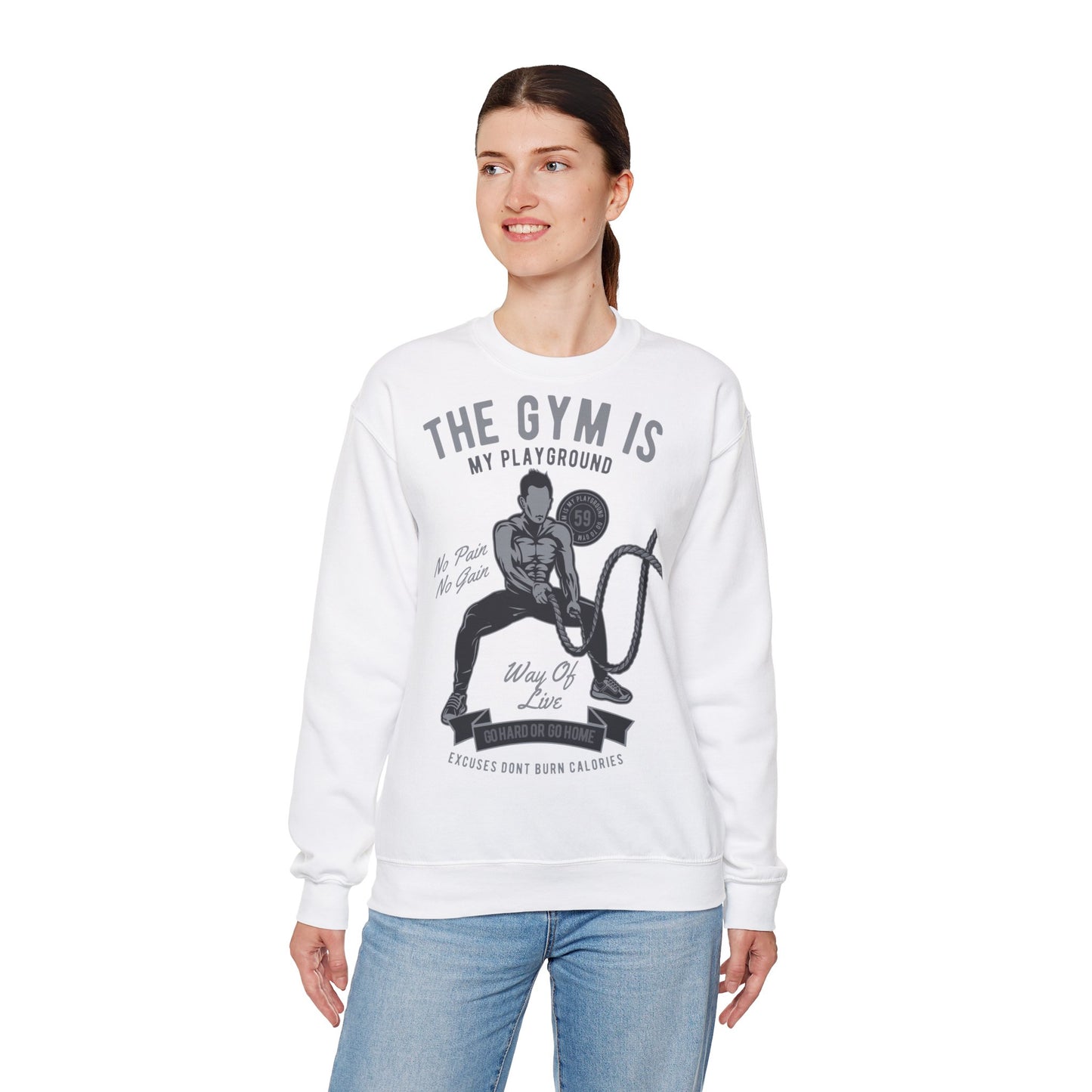 Motivational Gym Sweatshirt - "The Gym Is My Playground"