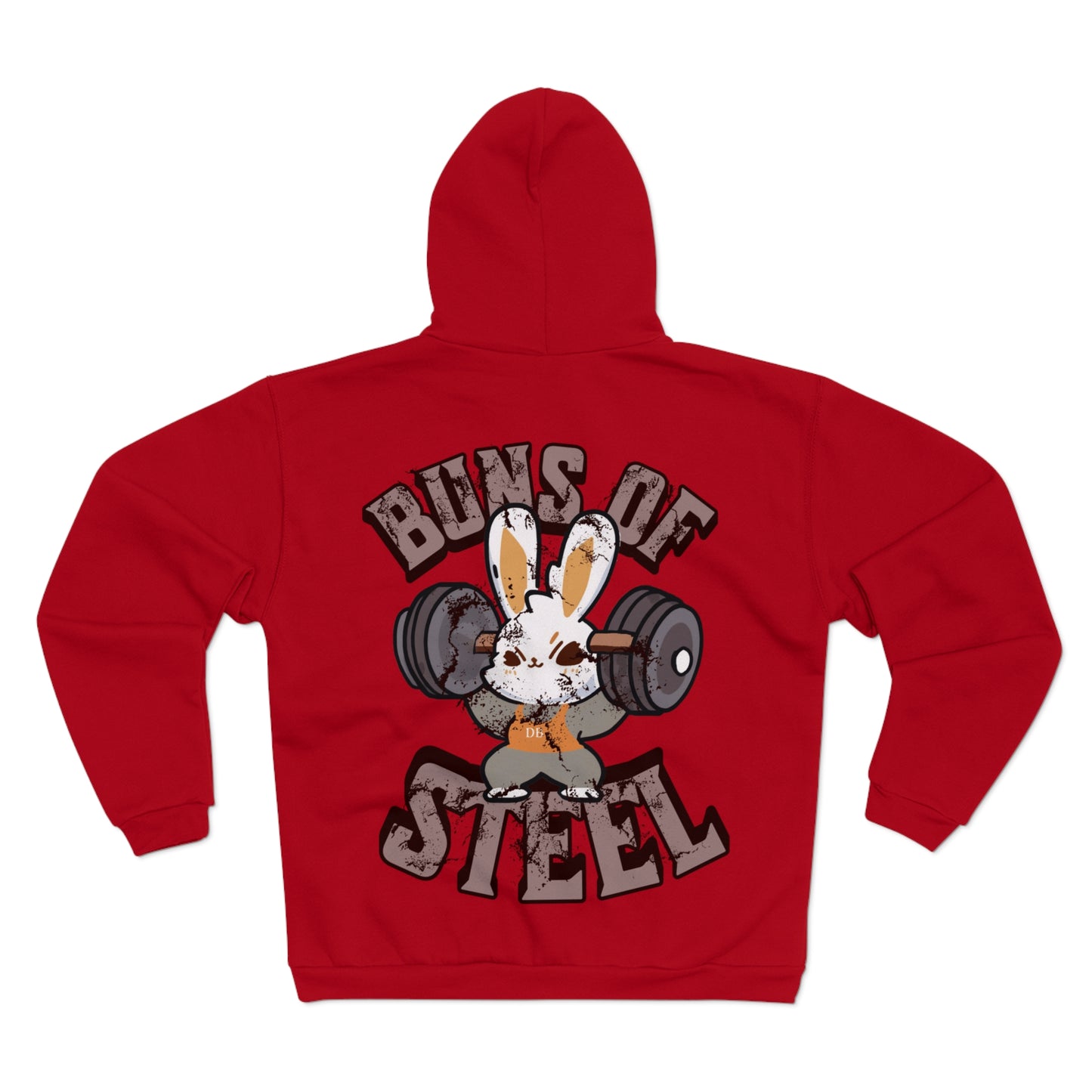 Buns of Steel Unisex Hooded Zip Sweatshirt - Fun Fitness Humor Hoodie for Gym Lovers