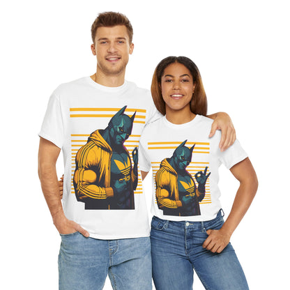 Retro Superhero Unisex Heavy Cotton Tee - Cool Graphic Tee for Casual Wear