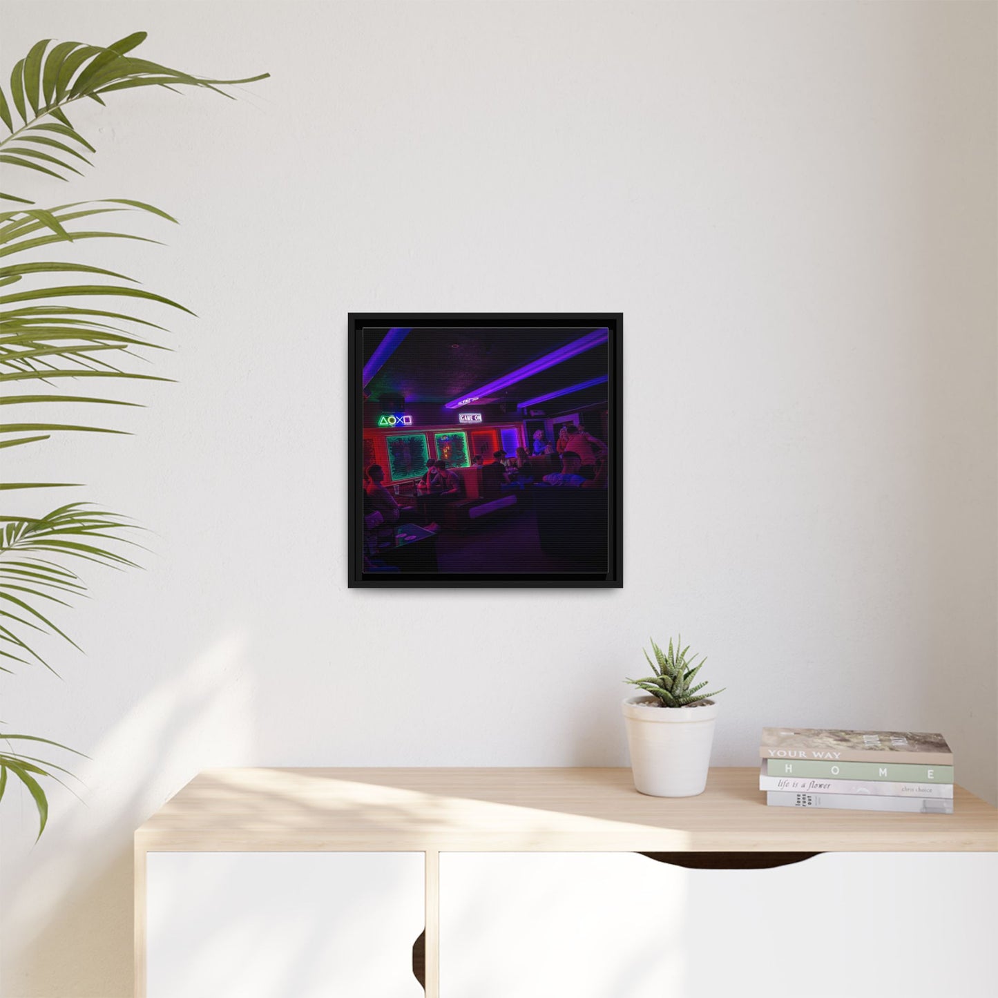 Mermaids Night Club Matte Canvas, Framed (Multi-color)