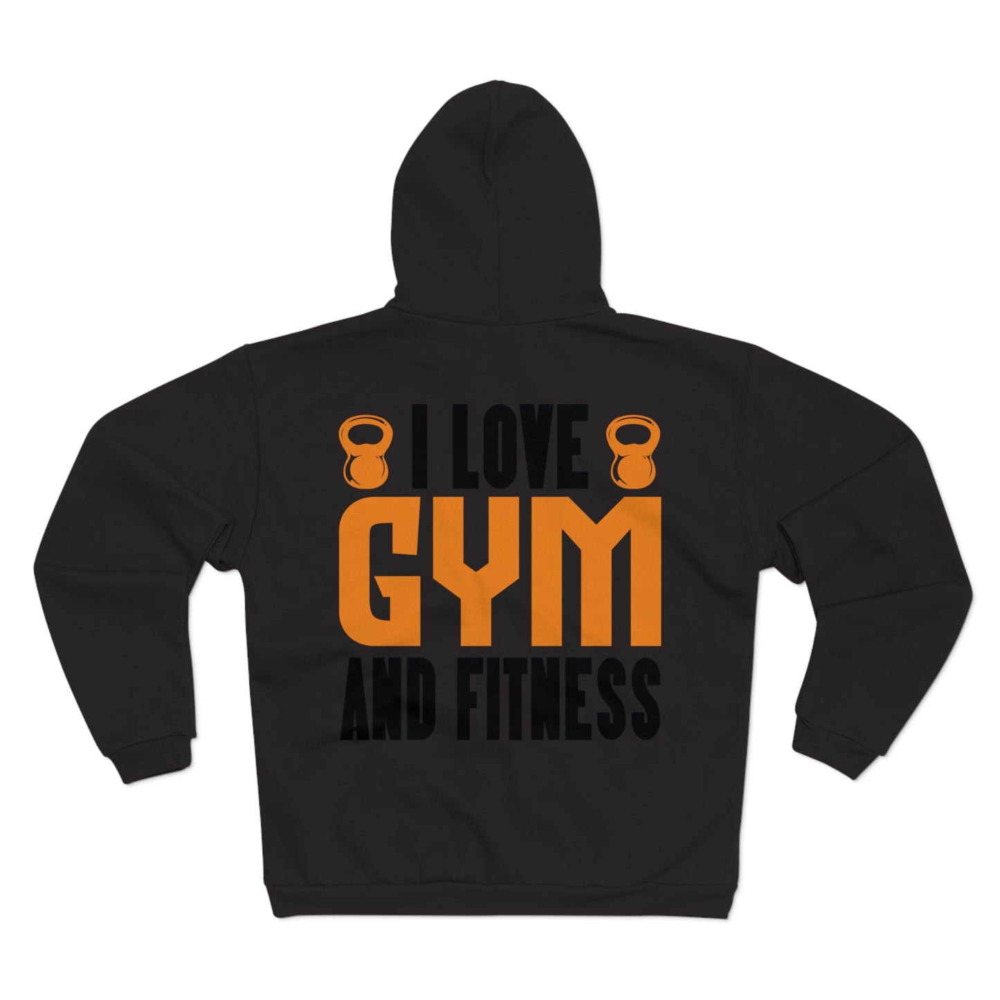 Unisex Hooded Zip Sweatshirt - I Love Gym and Fitness