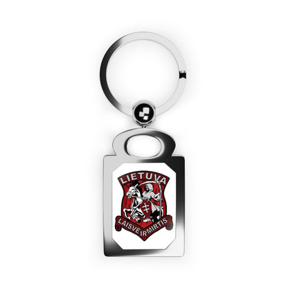 Personalized Rectangle Photo Keyring with Lithuania Design "Laisve ir Mirtis"