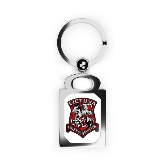 Personalized Rectangle Photo Keyring with Lithuania Design "Laisve ir Mirtis"