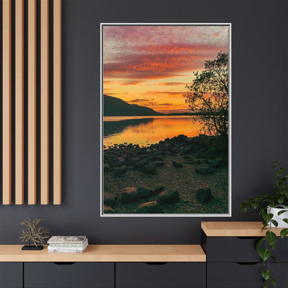 Sunset in Kerry Matte Canvas, Framed (Multi-color)