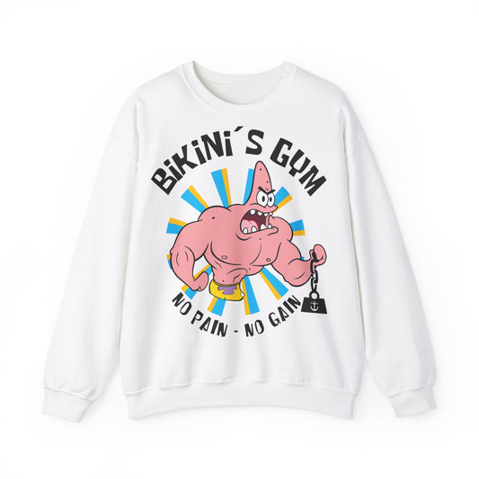 Unisex Heavy Blend™ Crewneck Sweatshirt - Bikini's Gym "No Pain - No Gain" White