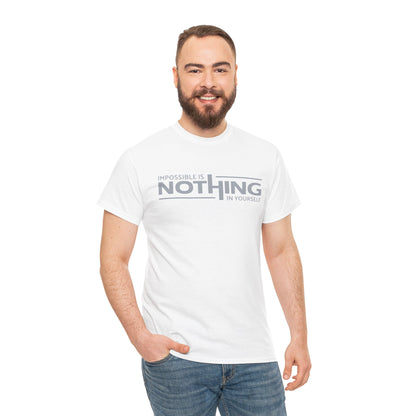 Inspirational Unisex Heavy Cotton Tee - 'Impossible is Nothing'
