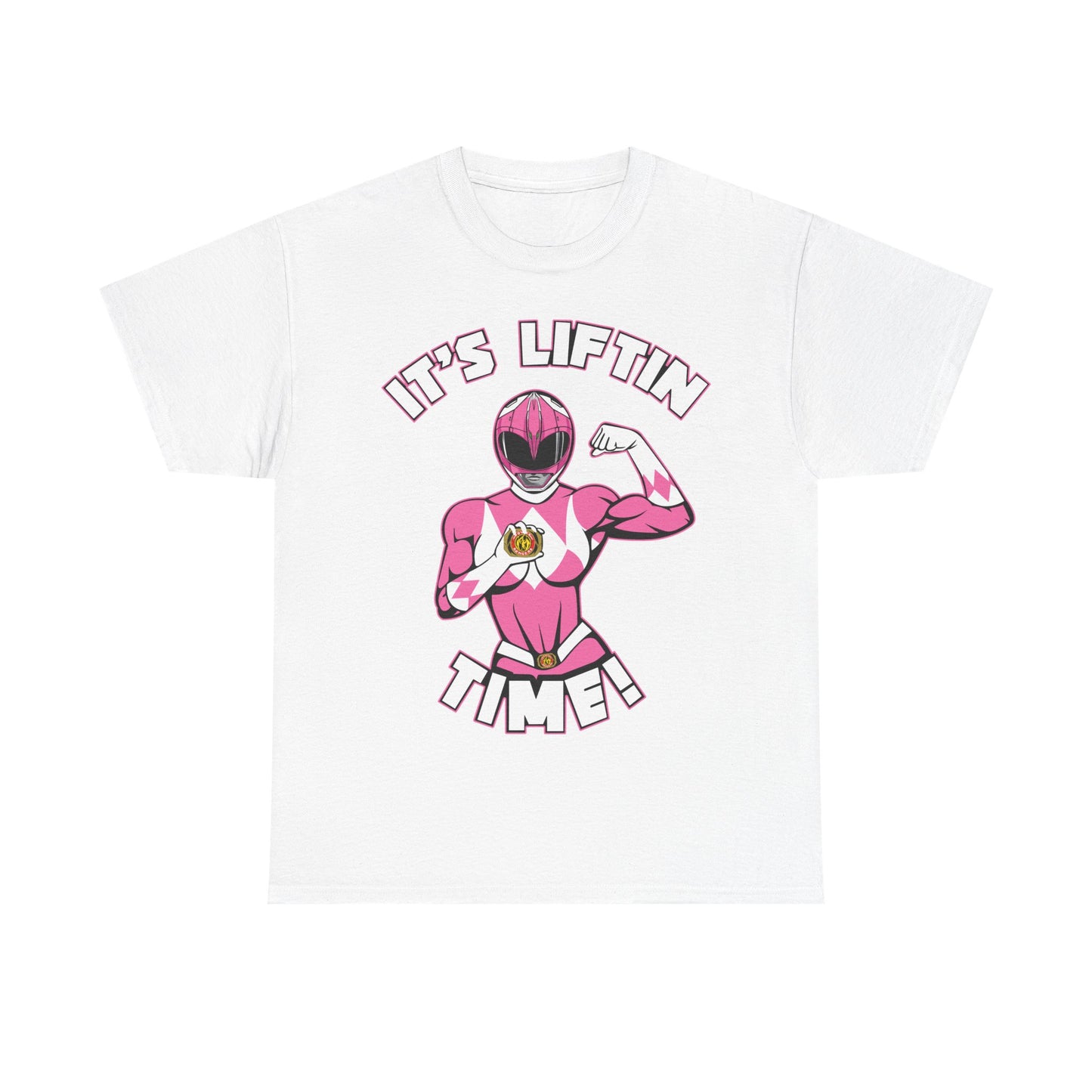 Funny Fitness Tee - "It's Liftin' Time!" Unisex Heavy Cotton T-Shirt White