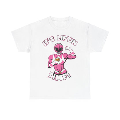 Funny Fitness Tee - "It's Liftin' Time!" Unisex Heavy Cotton T-Shirt White