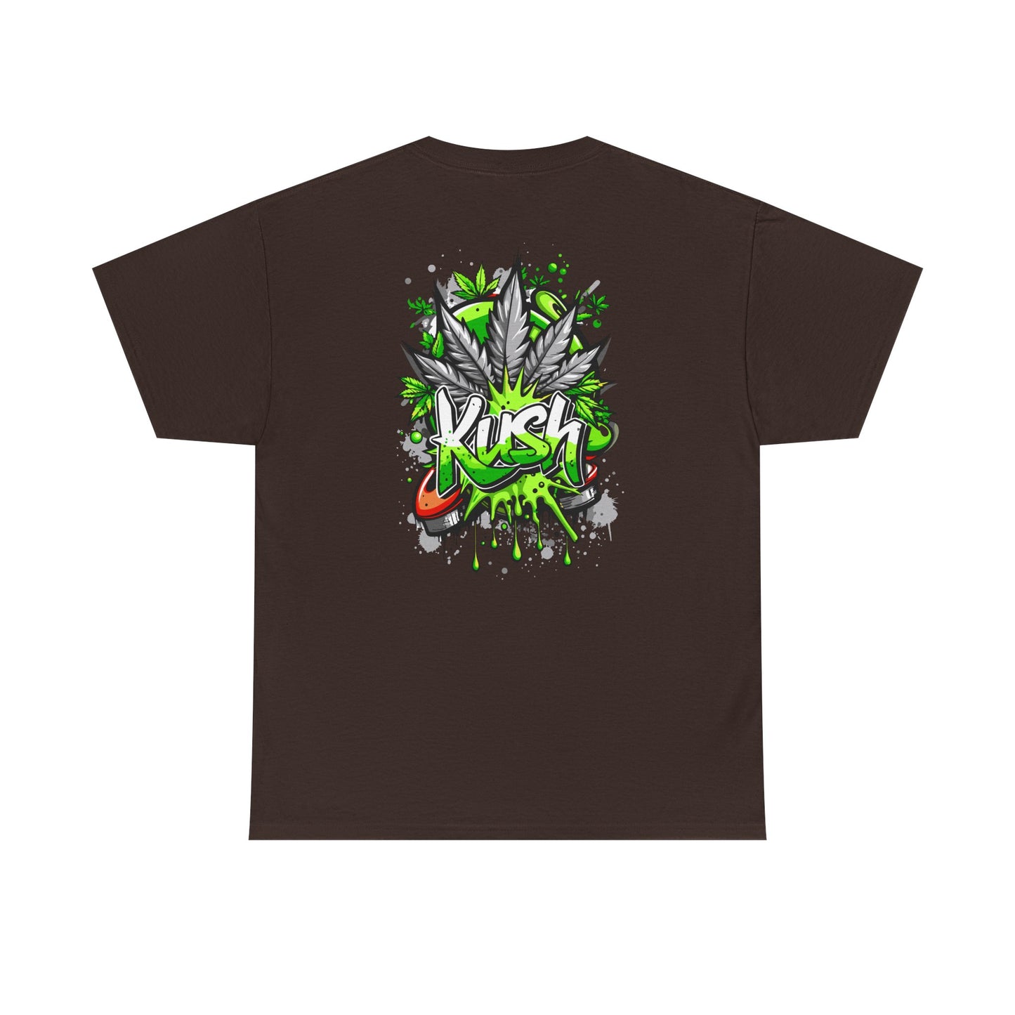 Kush Graffiti T-Shirt — Green Cannabis Leaf Street Art Tee