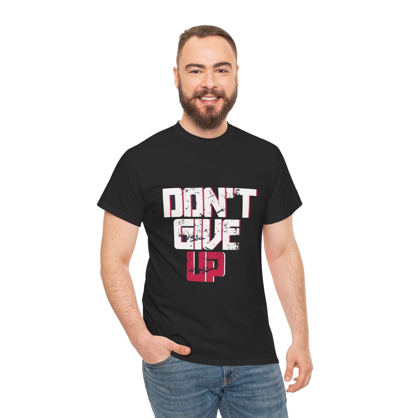 Motivational Unisex Heavy Cotton Tee - 'Don't Give Up' Inspirational Shirt