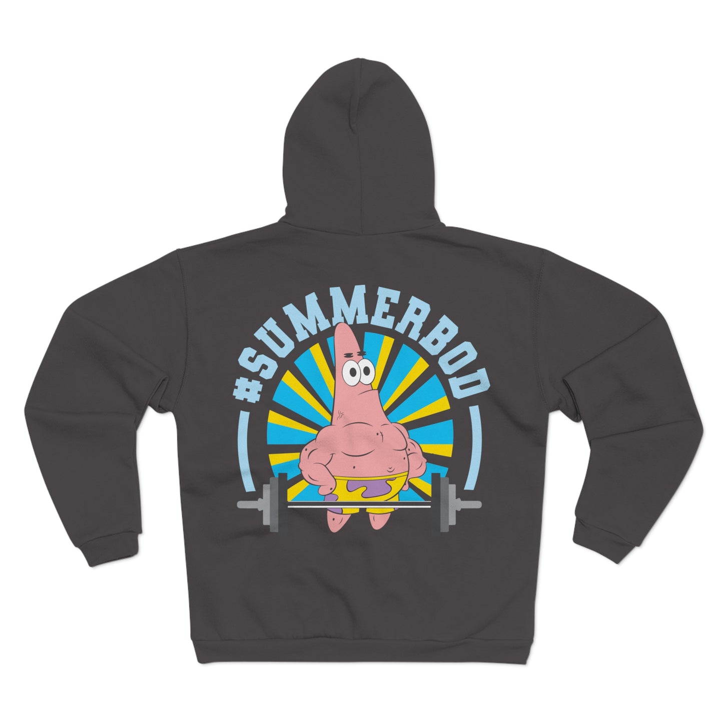Funny Unisex Hooded Zip Sweatshirt - #SUMMERBOD Gym Motivational Design