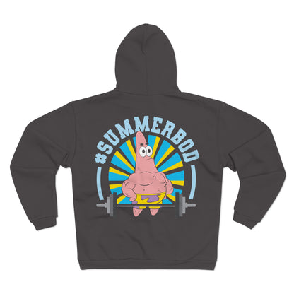Funny Unisex Hooded Zip Sweatshirt - #SUMMERBOD Gym Motivational Design