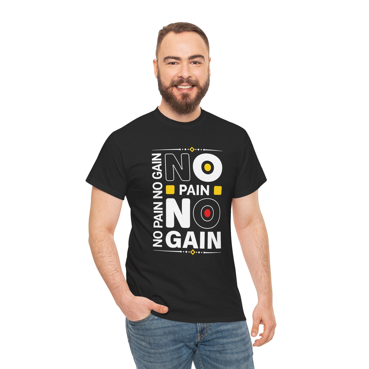 Motivational Fitness Tee - "No Pain No Gain" Unisex Heavy Cotton T-Shirt