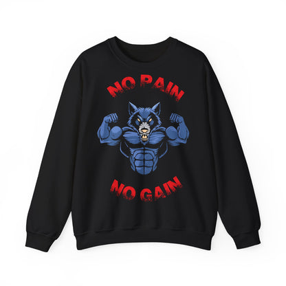 No Pain No Gain Crewneck Sweatshirt - Unisex Fitness Apparel Only Black
