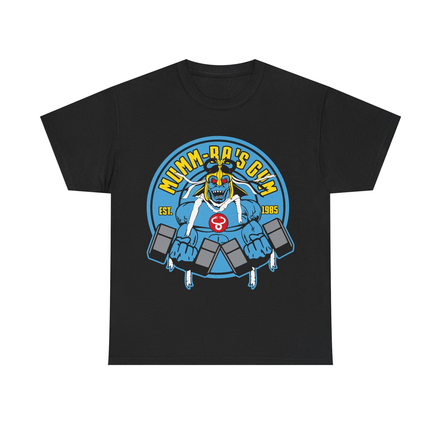 Vintage Gym Monster Unisex Heavy Cotton Tee - Retro Fitness T-Shirt Black