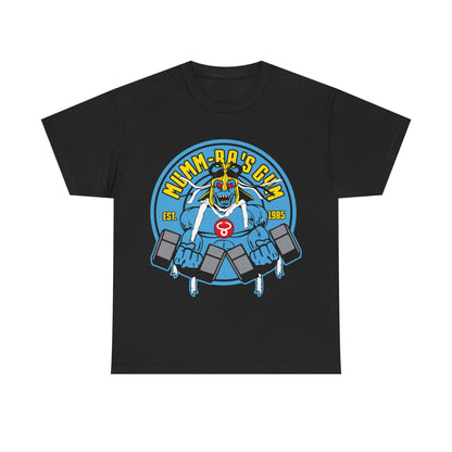Vintage Gym Monster Unisex Heavy Cotton Tee - Retro Fitness T-Shirt Black