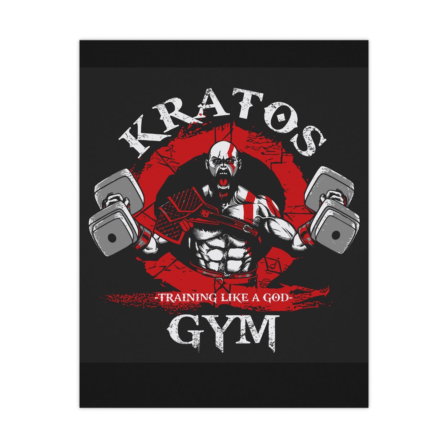 Kratos Gym Motivational Matte Poster – Training Like a God