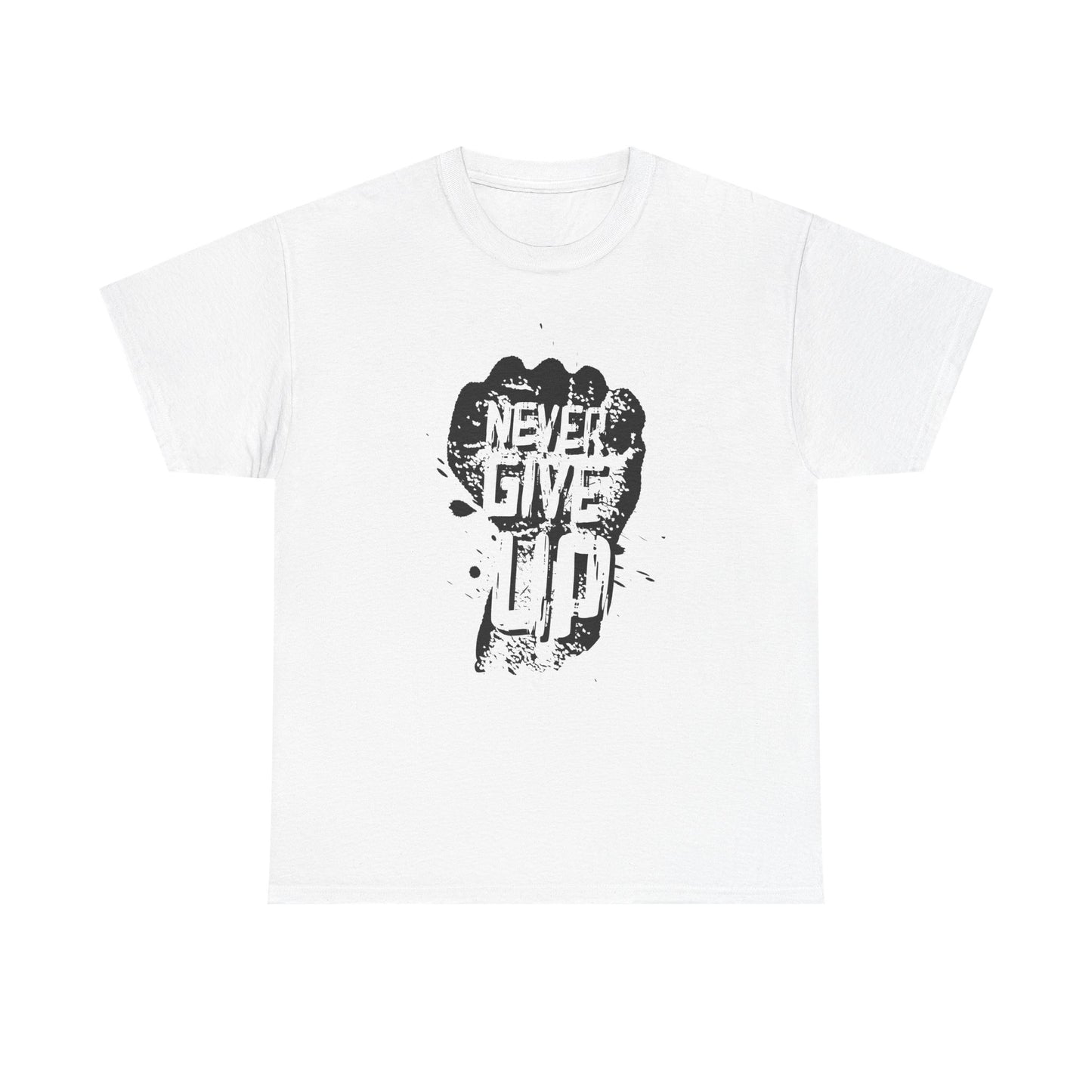 Inspirational Unisex Heavy Cotton Tee - "Never Give Up" Motivational Shirt