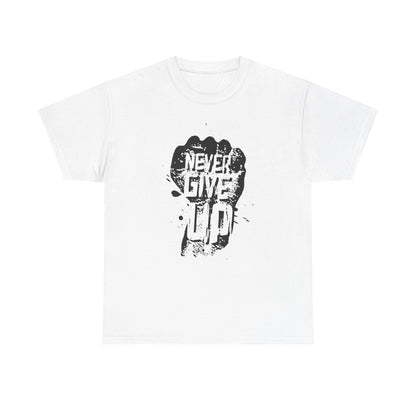 Inspirational Unisex Heavy Cotton Tee - "Never Give Up" Motivational Shirt