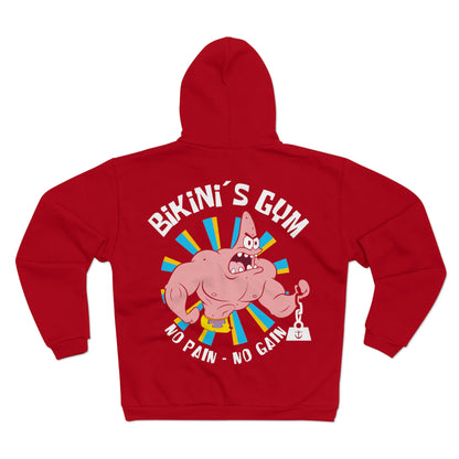 Unisex Hooded Zip Sweatshirt - Bikini's Gym "No Pain - No Gain"