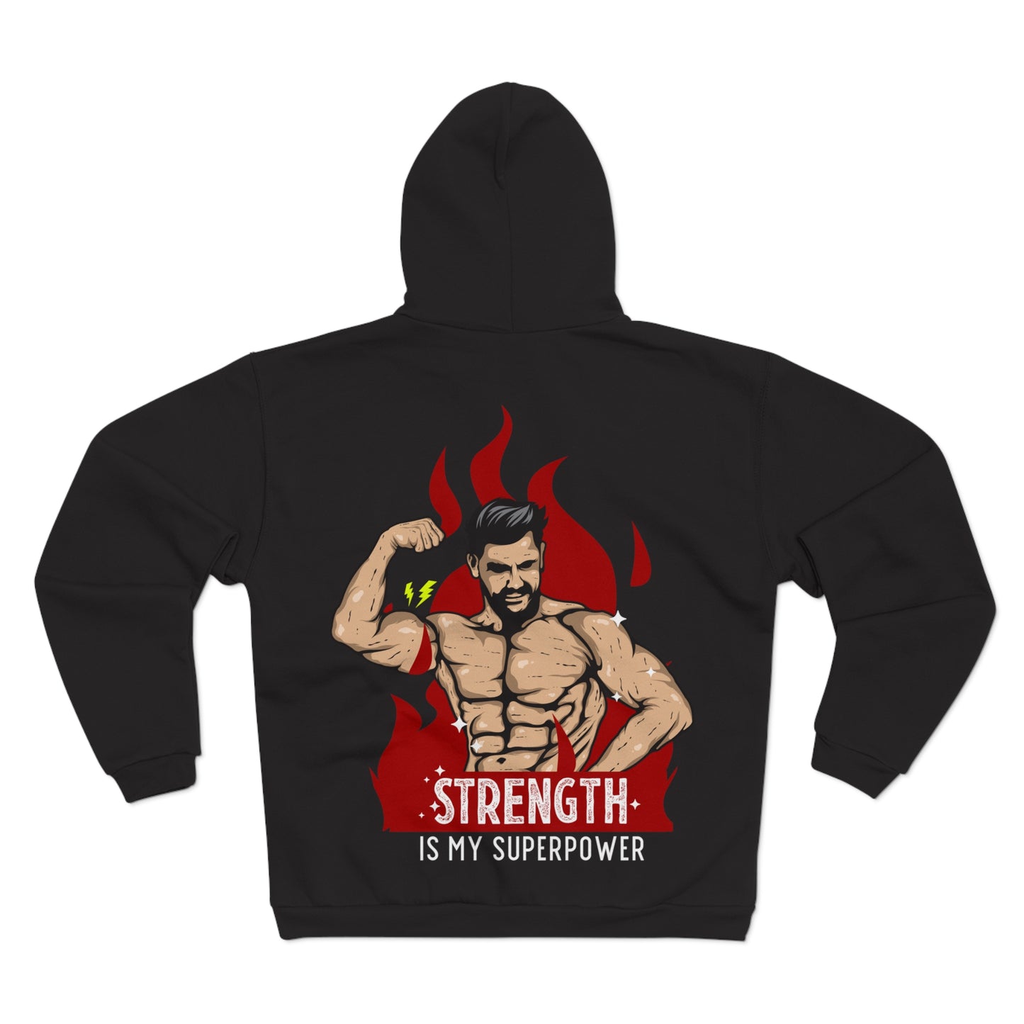 Strength Is My Superpower Unisex Hooded Zip Sweatshirt - Perfect for Fitness Enthusiasts