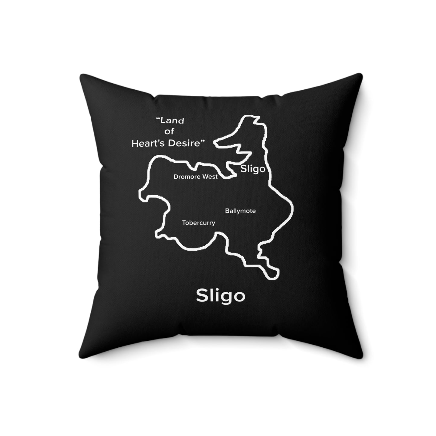 Sligo Spun Polyester Square Pillow Black Edition 4 Sizes