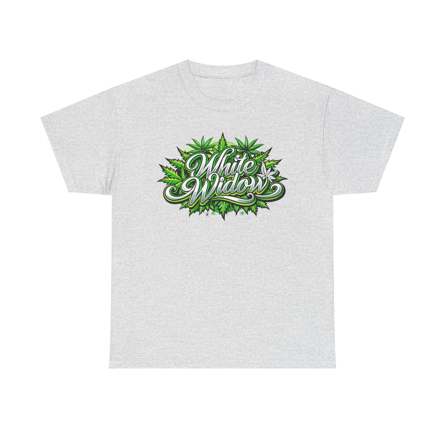 White Widow Graphic Tee — Cannabis Leaf Logo T-Shirt