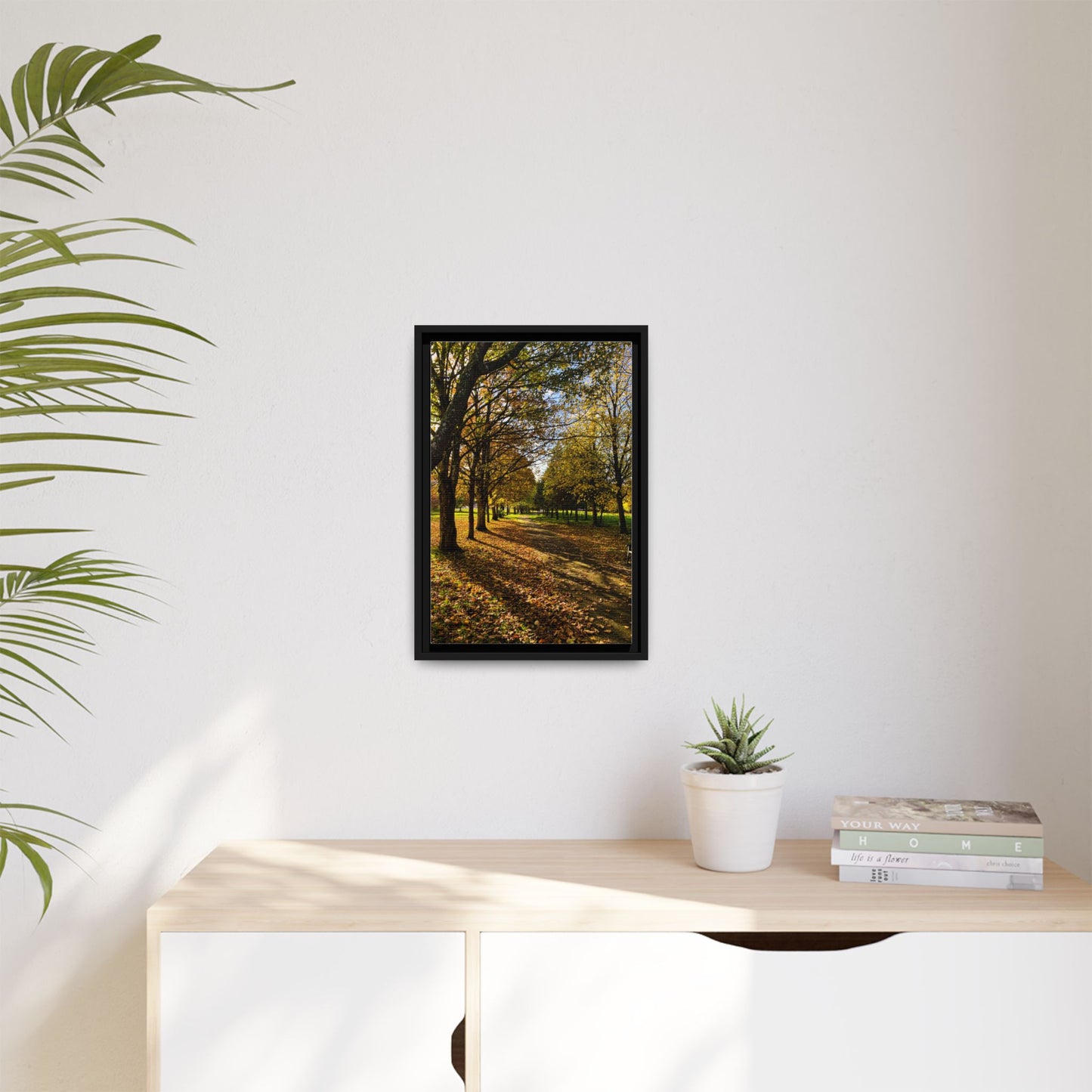 Listowel town Park Autumn Matte Canvas, Framed (Multi-color)
