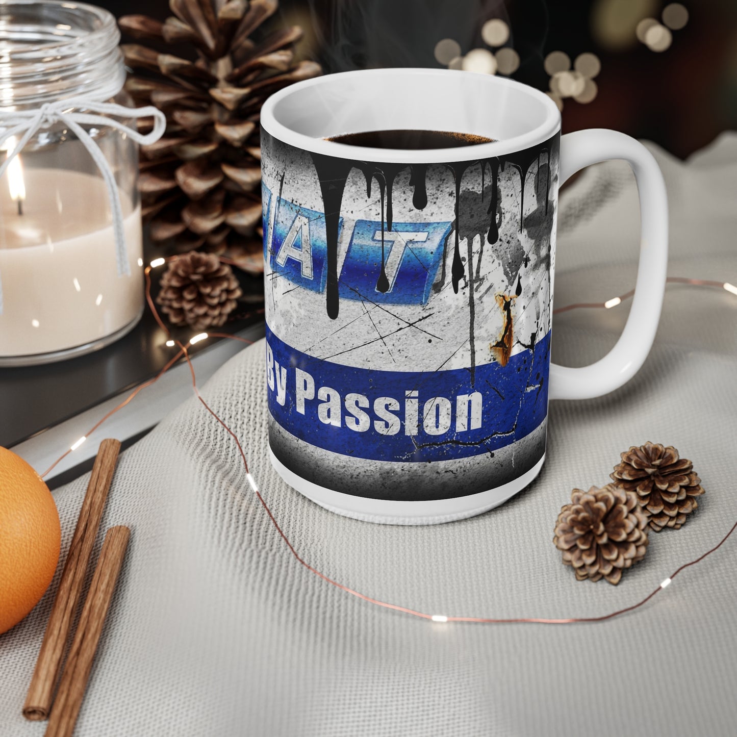 Urban Grunge Ceramic Coffee Cups - 11oz & 15oz - Driven By Passion Design
