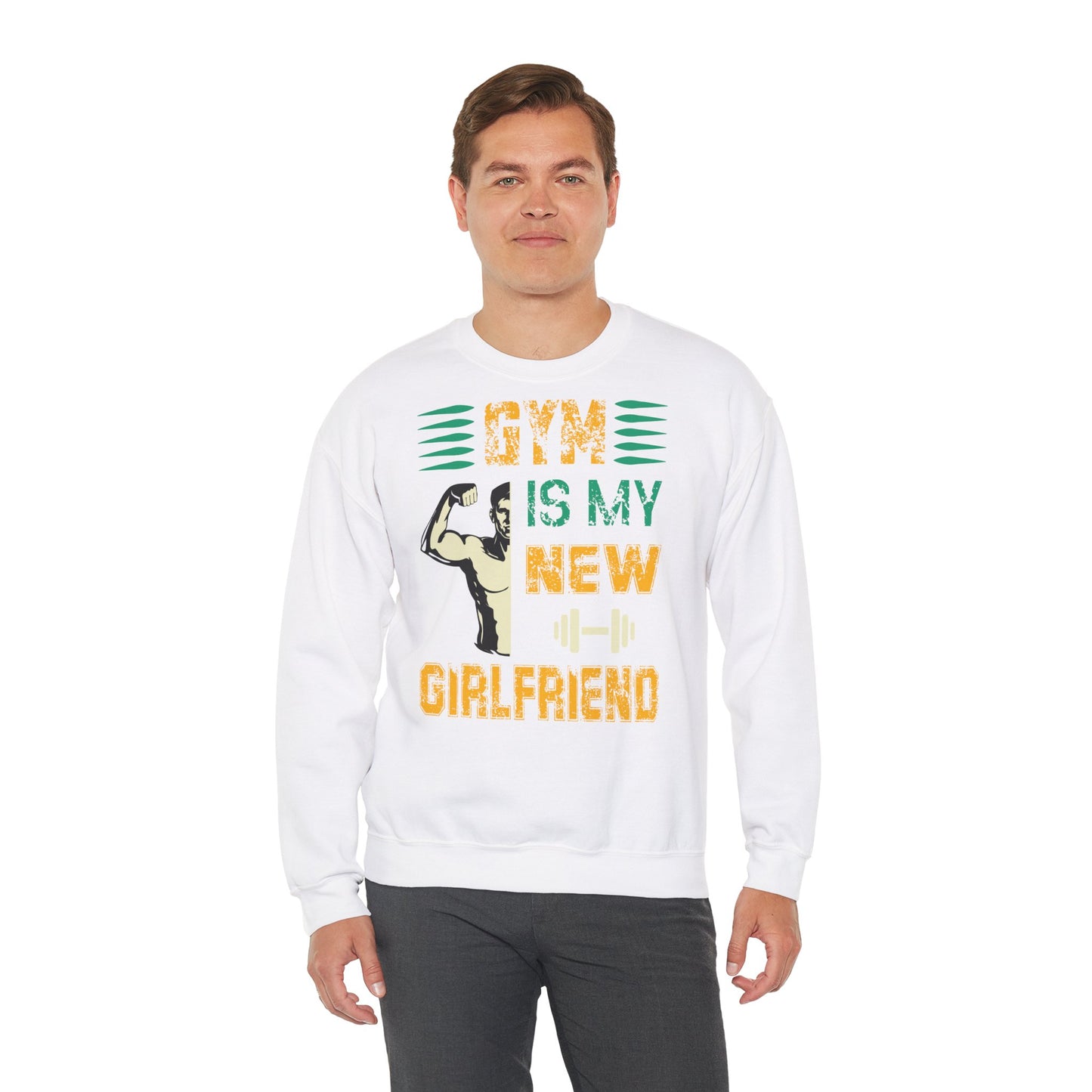 Gym Lover Unisex Heavy Blend Sweatshirt - 'Gym Is My New Girlfriend'