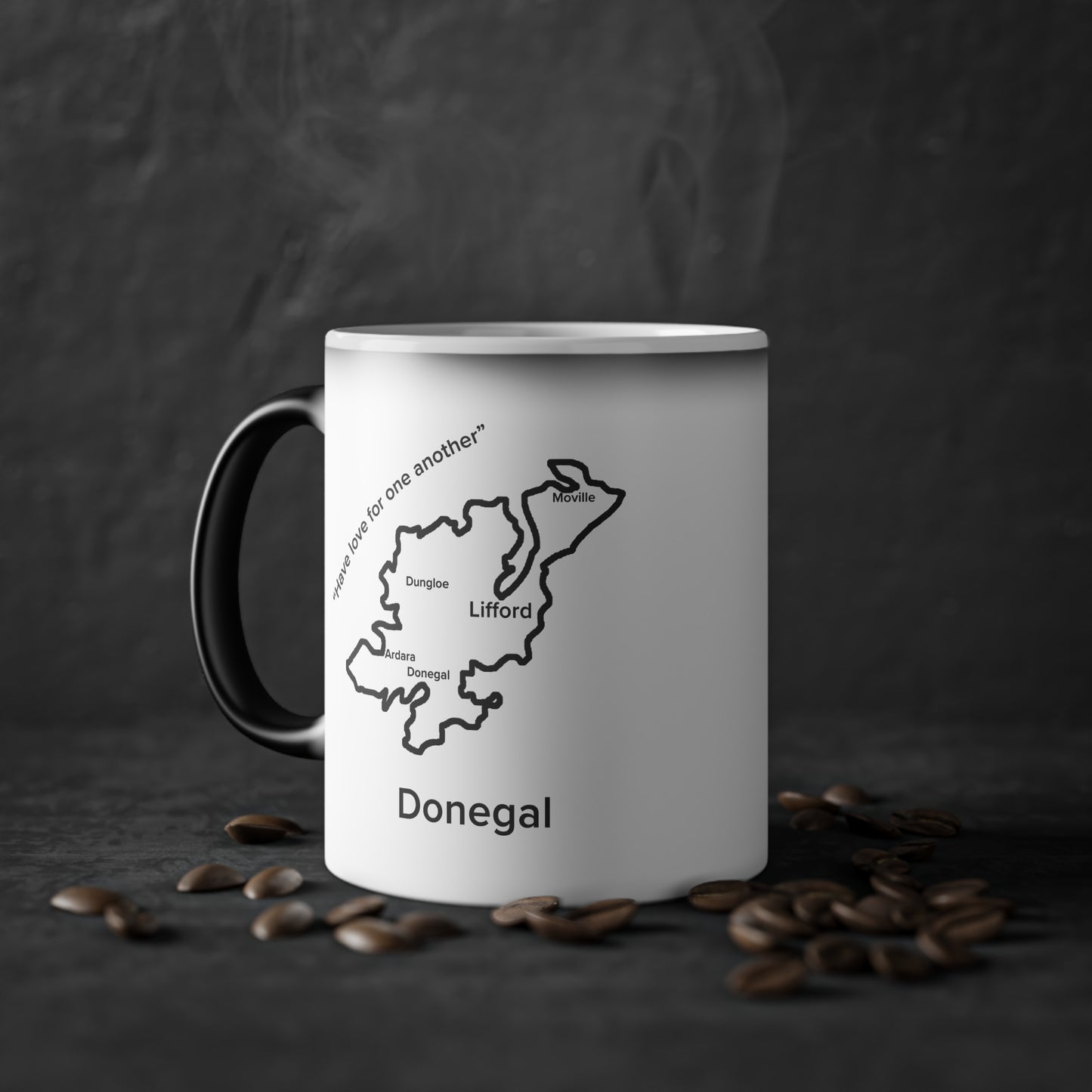 Donegal Magic Mug: Color - Changing Coffee Cup with Artistic Map Design