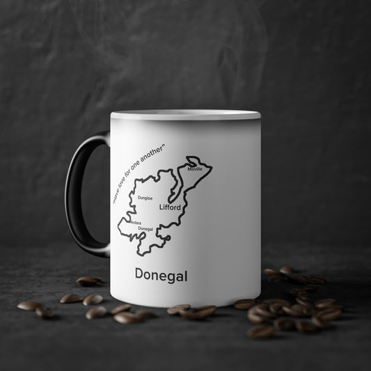 Donegal Magic Mug: Color - Changing Coffee Cup with Artistic Map Design
