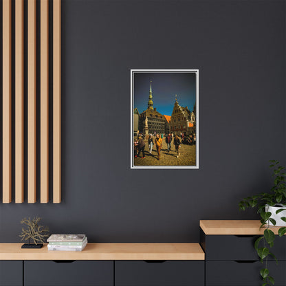 Riga Old Town Matte Canvas, Framed (Multi-color)