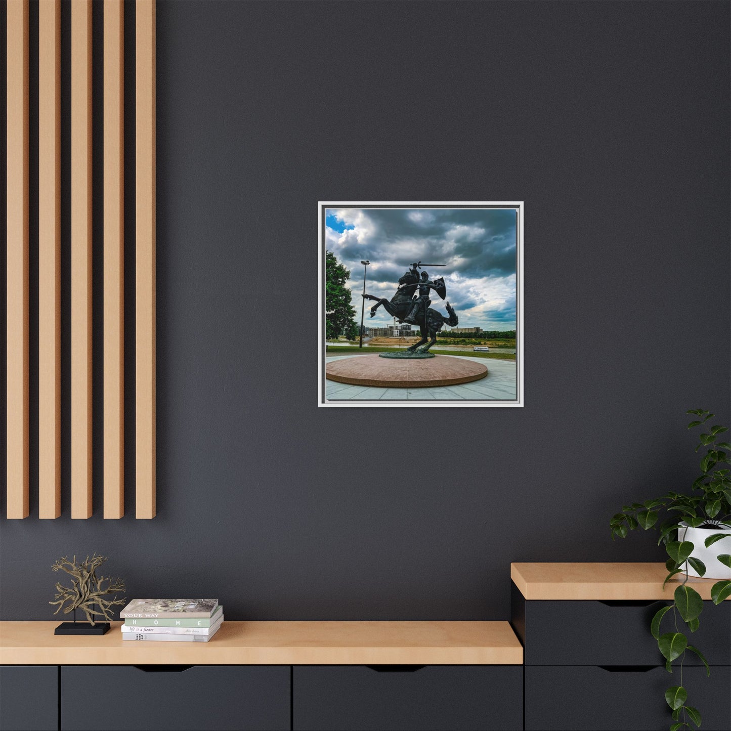 Kaunas Matte Canvas, Framed (Multi-color)