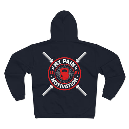 Motivational Unisex Hooded Zip Sweatshirt - My Pain is My Motivation