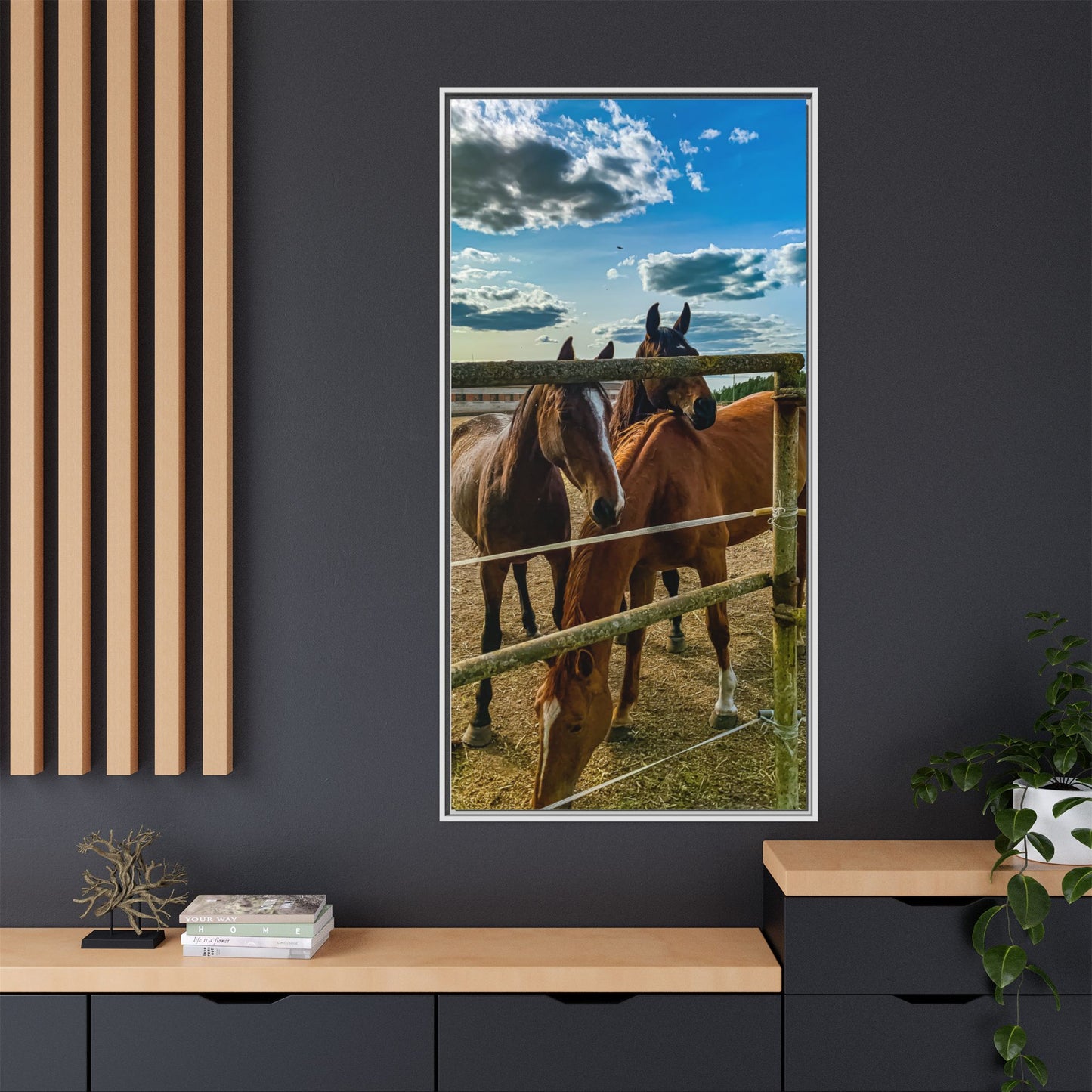 Horses Matte Canvas, Framed (Multi-color)