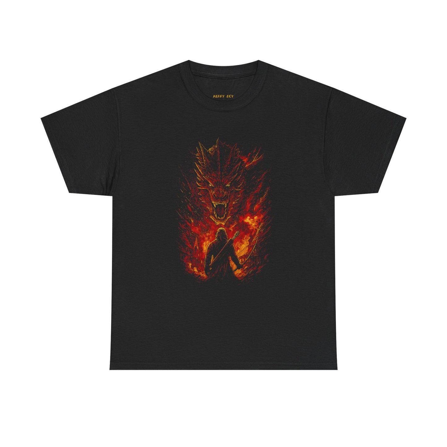 Fiery Demon Warrior T-Shirt — Flaming Oni Silhouette Graphic Tee