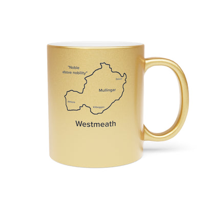 Westmeath County Metallic Colour Mug - Silver/Gold - Perfect Gift for Coffee Lovers