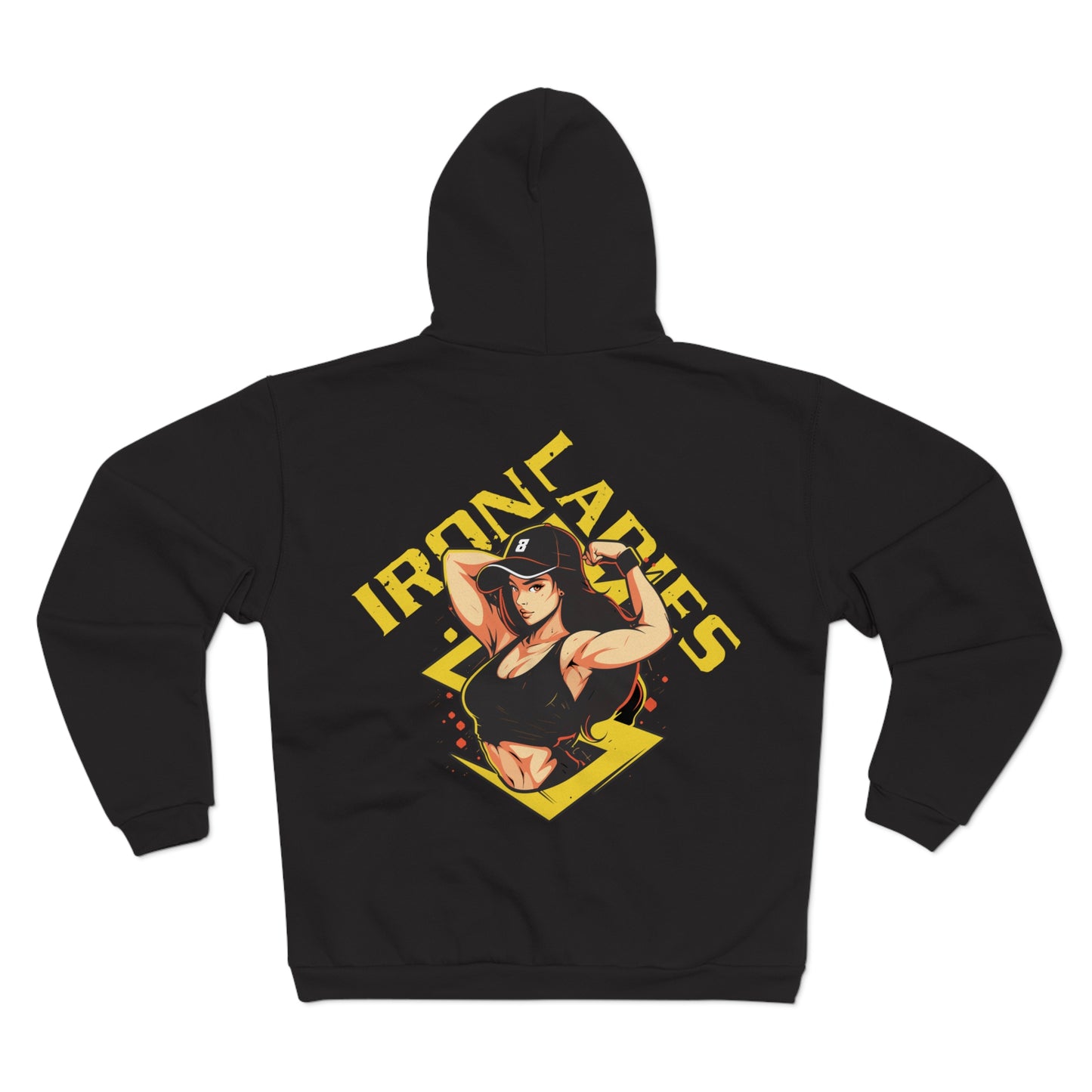 Unisex Hooded Zip Sweatshirt - Iron Ladies Inspirational Design for Fitness Enthusiasts