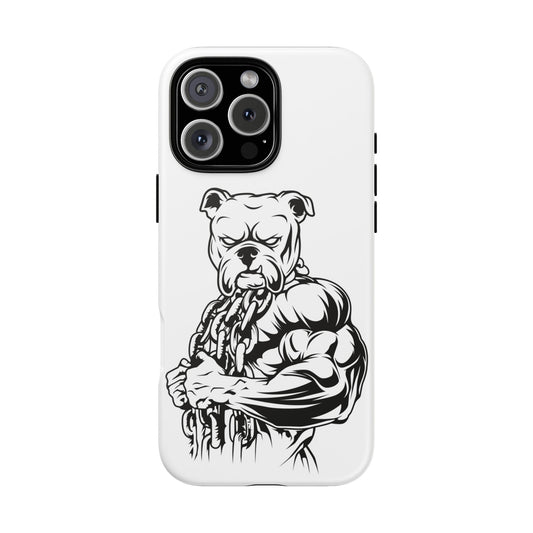 Tough Cases: Strong Bulldog Phone Case - Perfect for Dog Lovers and Fitness Enthusiasts