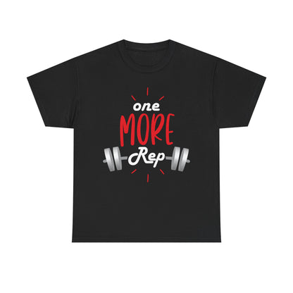 Fitness Motivation Unisex Heavy Cotton Tee - 'One More Rep'