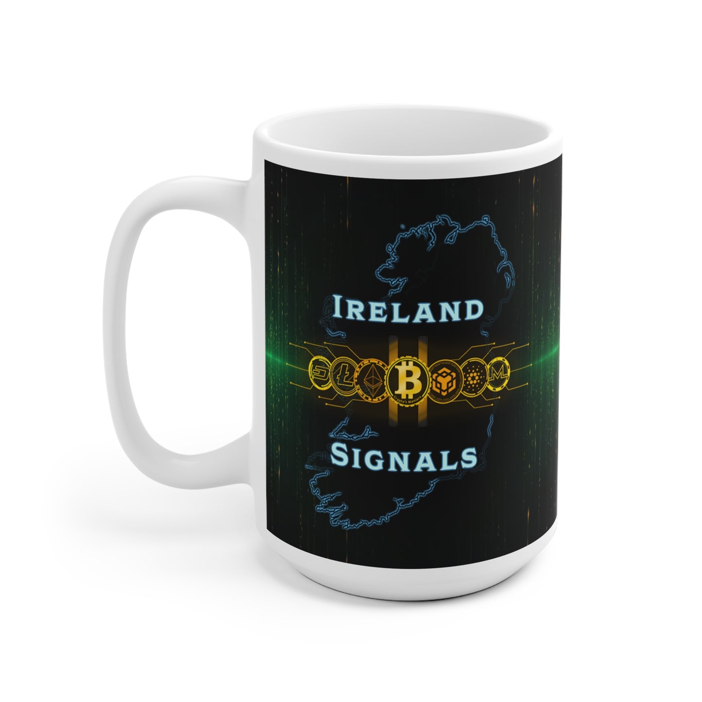 Ireland Crypto Signals Ceramic Mug — Bitcoin & Altcoin Trading Gift