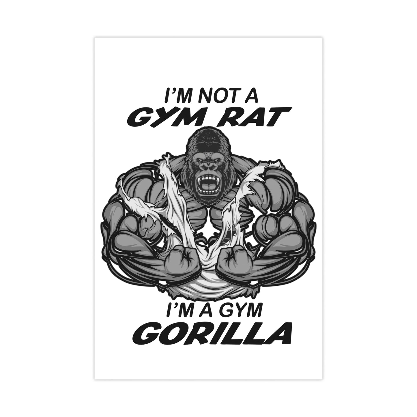 Funny Gym Gorilla Matte Posters