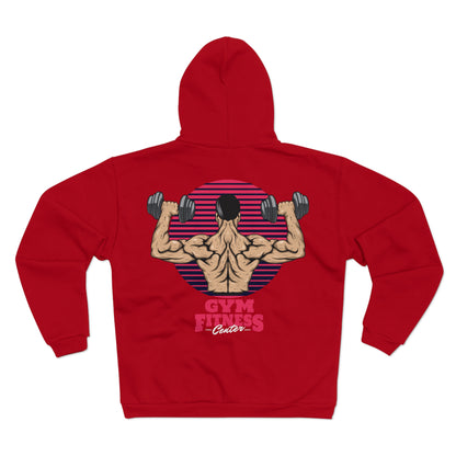 Motivational Gym Fitness Unisex Hooded Zip Sweatshirt