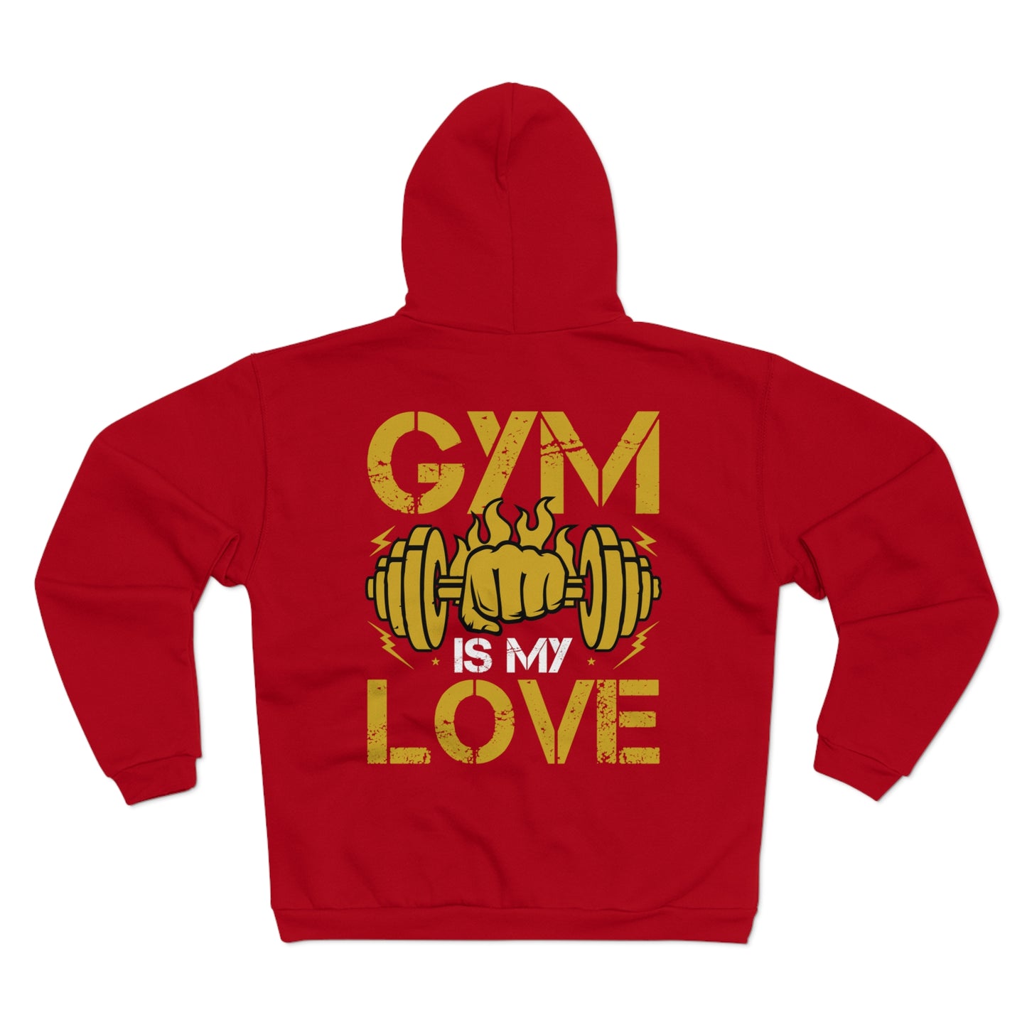 Gym Love Unisex Hooded Zip Sweatshirt - Perfect for Fitness Enthusiasts