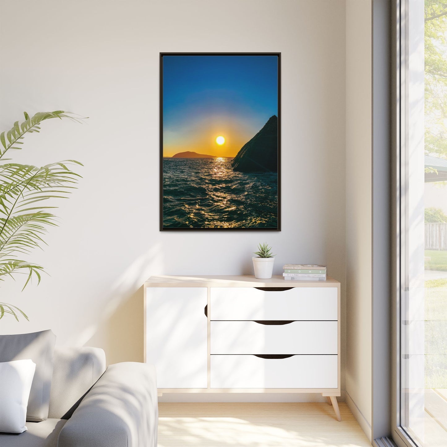 Dunquin Pier Sunset Matte Canvas, Framed (Multi-color)